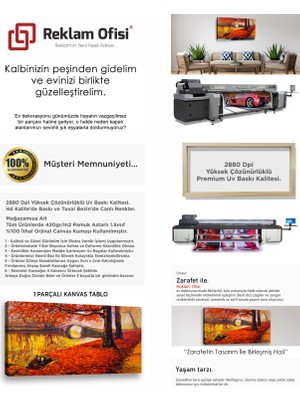 Reklam Ofisi Sonbahar Manzara, Yağlı Boya Reprodüksiyon Premium Kanvas Tablo