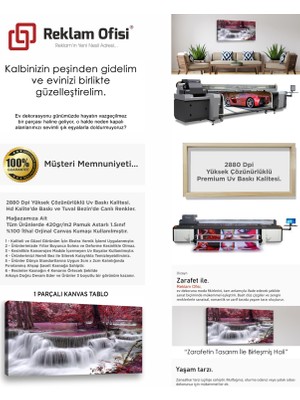 Reklam Ofisi Şelale Manzaralı, Modern, Dekoratif Premium Kanvas Tablo