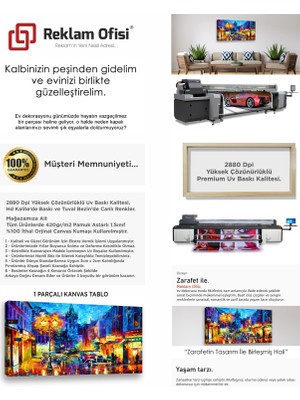 Reklam Ofisi Yağlı Boya Doku Görünümlü, Şehir Temalı Premium Kanvas Tablo