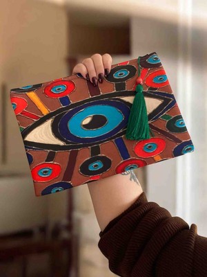 Pirene Arts Nazar 2 Clutch, Portföy, El Çantası