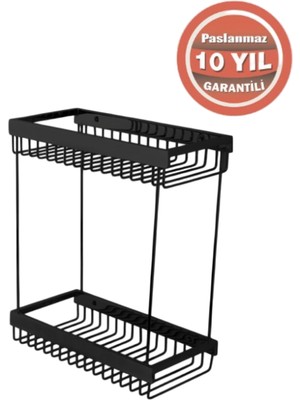 Çelik Banyo Paslanmaz Pirinç Kumru Lama Șampuanlık Ikili 15X25 Mat Siyah