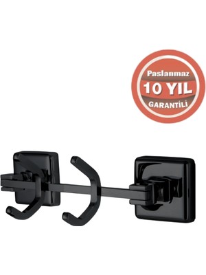 Çelik Banyo Paslanmaz Pirinç Kumru 2’li Askılık Mat Siyah