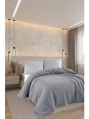 Velvet Dreams Renkli Gofret Desen Çift Kişilik Pike Yatak Örtüsü Otel Pike 200 x 230  cm