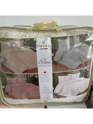 Tavolo Unıque Olivia Kadife Dolgulu Çift Kişilik Yatak Örtüsü