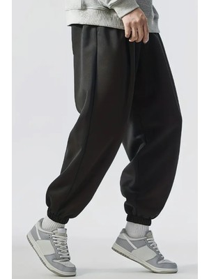 BSBSPOR Bol Kalıp Içi Pamuklu Siyah / Gri Eşofman Altı Style Jogger Time Unisex Kadın / Erkek