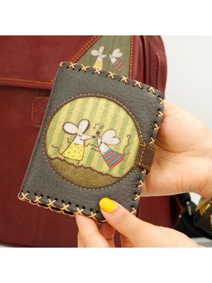 Hoodie Mouse Dans Eden Fare Figürlü Küçük Cüzdan Etnik Bohem Retro Style - Antrasit