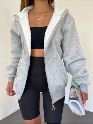 Lensia   Sweatshirt Fermuarlı Kapşonlu Hırka