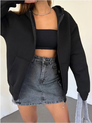 Lensia   Sweatshirt Fermuarlı Kapşonlu Hırka