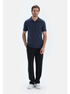 Siyah Düz Paça Cepli Modal Pantolon