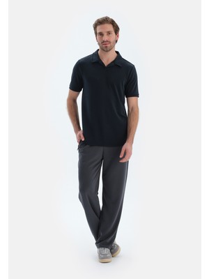 Füme Düz Paça Cepli Modal Pantolon