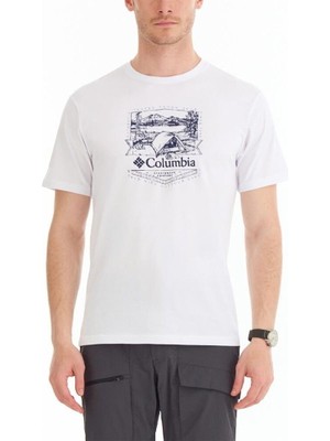 Columbia Csc M Lakeside Badge Ss Tee Erkek Kısa Kollu Tişört CS0232-100