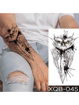 Tattoo Gerçekci Baykuş Geçici Dövme Göğüs Sırt Özel Bölge Geçici Dövme