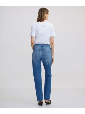 Eskitme efektli wide leg fit jean pantolon IW6240018004629