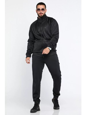 Mishar İtalia Erkek Dik Yaka Fermuarlı Paça Ribanalı Eşofman Takımı