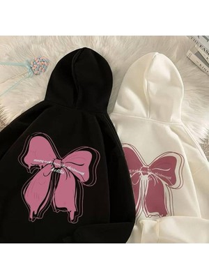 Y2K Tarzı Kurdele Tasarım Sweatshirt