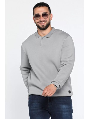 Mishar İtalia Erkek Polo Yaka Şardonlu Üç Iplik Sweatshirt