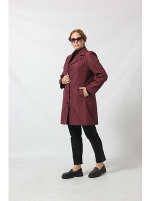 Moda Berray 1670 Düğmeli Cep Detaylı Bondit Ceket Mürdüm