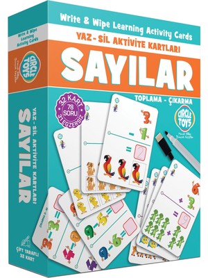 Circle Toys Yaz Sil Aktivite Kartları Flash Cards - Sayılar Eğitici İçerik ile 32 Kart Eğlenceli Öğrenme