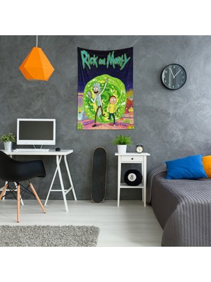 The Lucid Lab Rick And Morty Portal Duvar Örtüsü