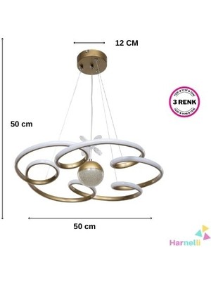 Harnelli 3 Renk Yanabilen Şeker Top Aksesuarlı Modern Ledli Avize