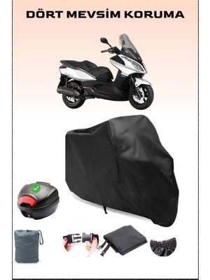 Breen Kymco Downtown 250I Arka Çanta Uyumlu Siyah Motosiklet Branda Su Geçirmez Dayanıklı Kumaş