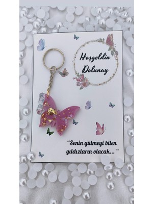 Pleksi Anahtarlık Kartlı Davet Söz Nişan Düğün Doğum Hediyelik 10 Adet Isim Belirtiniz