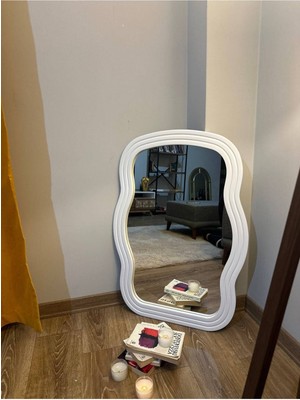 Felicity Mirror Felicity-Dalgalı Ahşap Boy Aynası - Simetrik Dalgalı Tam Boy Ayna - 170 x 90  cm