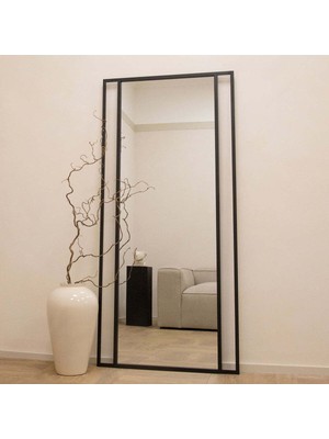 Felicity Mirror FELICITY-170 x 80  cm  Dekoratif Siyah Boy Aynası - Simetrik Çerçeveli Siyah Boy Aynası