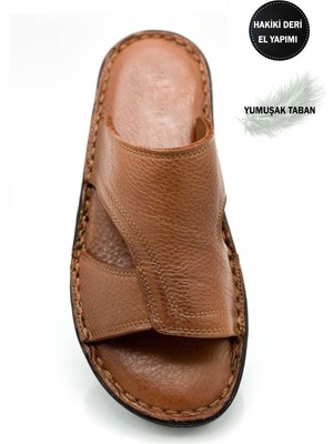 Sermoda  Erkek Terlik Hafif Terlik Deri A Şır. Taba