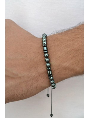 Sacce Scarves & Accessories Ayarlanabilir Hematit Erkek Bileklik