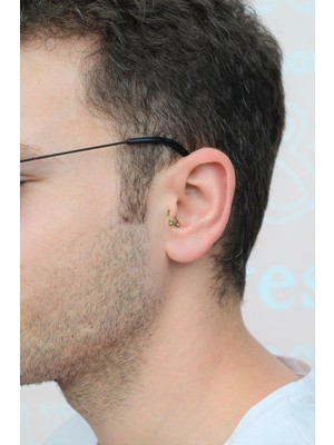Sacce Scarves & Accessories Erkek Hologram Çelik Piercing Tragus Helix Kıkırdak 8 mm