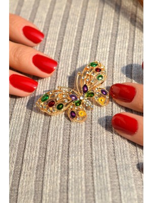 Sacce Scarves & Accessories Kelebek Broş Gold