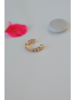 Sacce Scarves & Accessories Sıkıştırmalı Taşlı Model Kıkırdak Küpesi Kadın Earcuff Zirkon Taşlı