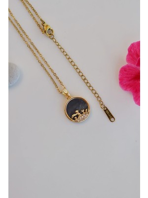 Sacce Scarves & Accessories Gold Küçük Prensli Çelik Kolye Little Prince Necklace