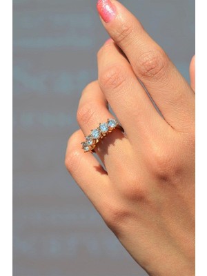 Sacce Scarves & Accessories Gold Zirkon Beştaş Yüzük Size 16