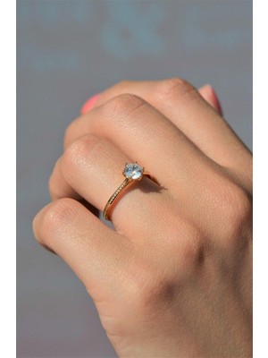 Sacce Scarves & Accessories İnce Zirkon Tektaş Yüzük Size 17