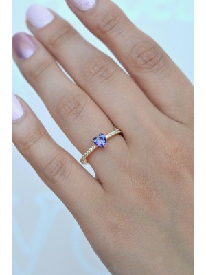 Sacce Scarves & Accessories Mor Kalpli İnce Yüzük Ayarlanabilir Yüzük