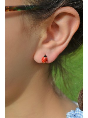 Sacce Scarves & Accessories Uğur Böceği Çocuk Halka Küpe