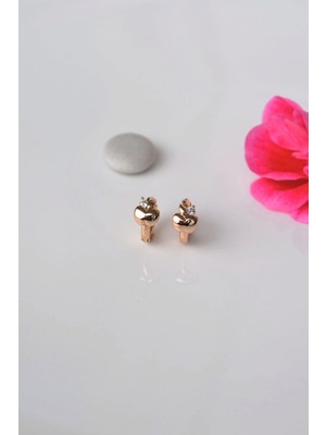 Sacce Scarves & Accessories Zirkon Taşlı Elma Figürlü Küpe Çocuk Küpesi