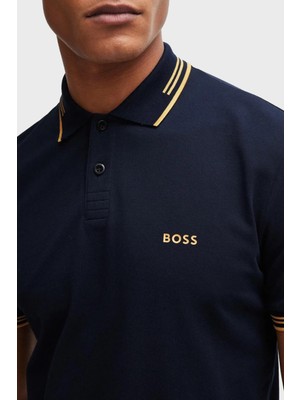 Boss Streç Pamuklu Slim Fit Düğmeli Polo Yaka T Shirt Erkek Polo Yaka T Shirt 50506193 401