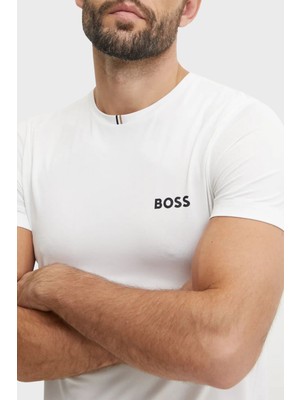 Boss Slim Fit Bisiklet Yaka Logolu T Shirt Erkek T Shirt 50533794 100