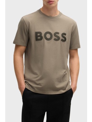 Boss Streç Pamuklu Regular Fit Büyük Logolu T Shirt Erkek T Shirt 50535170 334