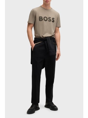 Boss Streç Pamuklu Regular Fit Büyük Logolu T Shirt Erkek T Shirt 50535170 334