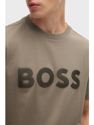 Boss Streç Pamuklu Regular Fit Büyük Logolu T Shirt Erkek T Shirt 50535170 334