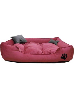 Prado Kedi & Küçük Irk Köpek Yatağı Yıkanabilir Yüksek Kaliteli Kumaş Pati Işlemeli