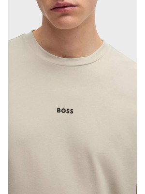 Boss Streç Pamuklu Relaxed Fit Bisiklet Yaka T Shirt Erkek T Shirt 50473278 271