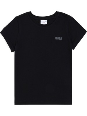 U.S. Polo Assn. Erkek Çocuk Siyah Bisiklet Yaka Tişört 50298086-VR046