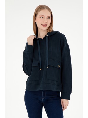 U.S. Polo Assn. Kadın Lacivert Kapüşonlu Sweatshirt 50297202-VR033