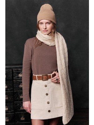 Manuka Fitilli Kadife Mini Etek Vanilya