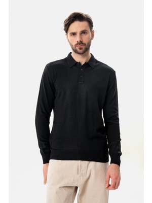 Hateko Erkek %50 Yün Polo Yaka Kazak